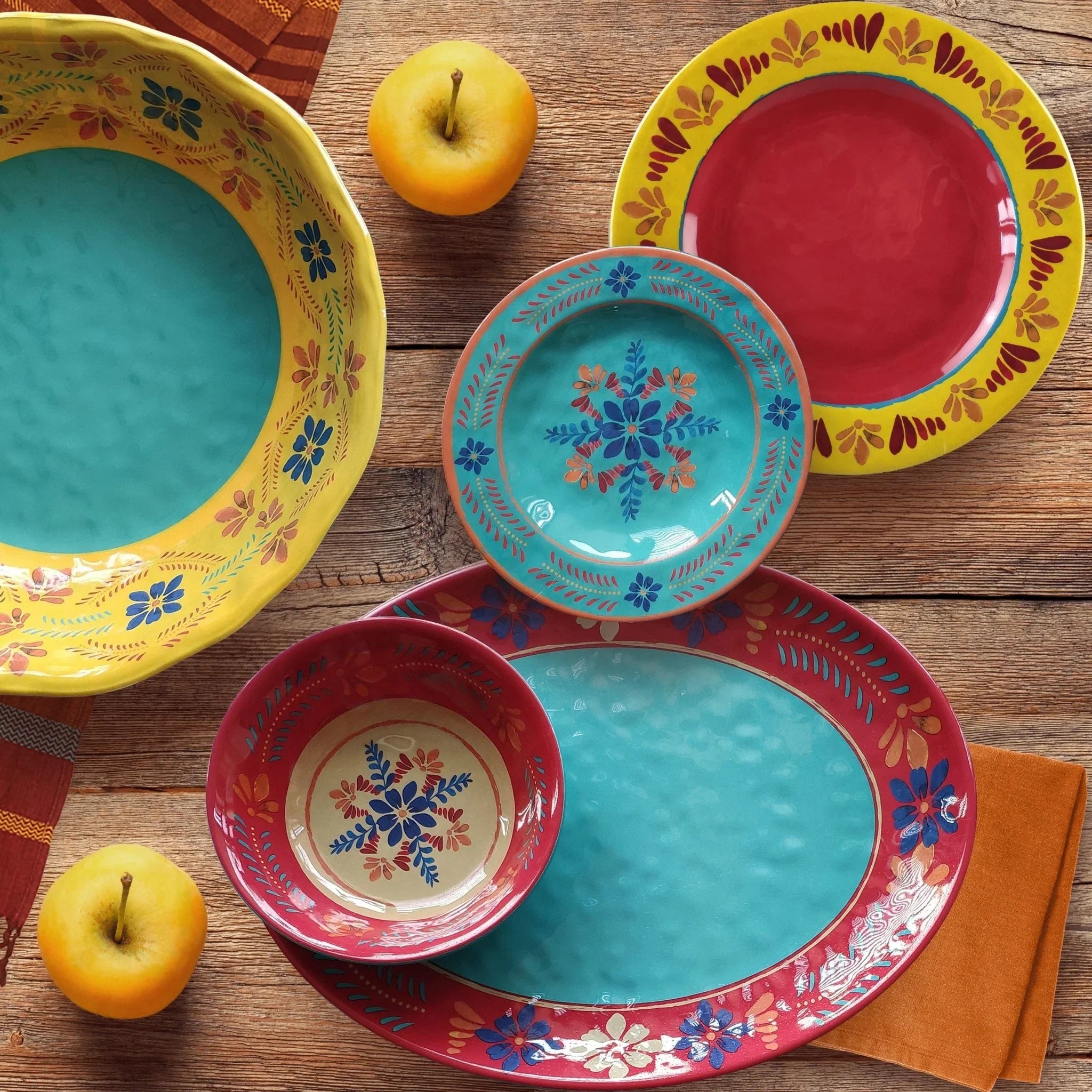 Bonita Talavera Design Melamine 14 Piece Set Dishes Your Western Decor, LLC