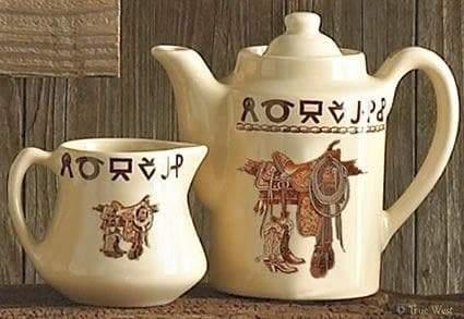 boots, saddle and brands china pouring pots