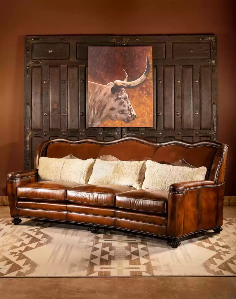 Bozeman Luxury Leather Sofa made in the USA - Your Western Decor