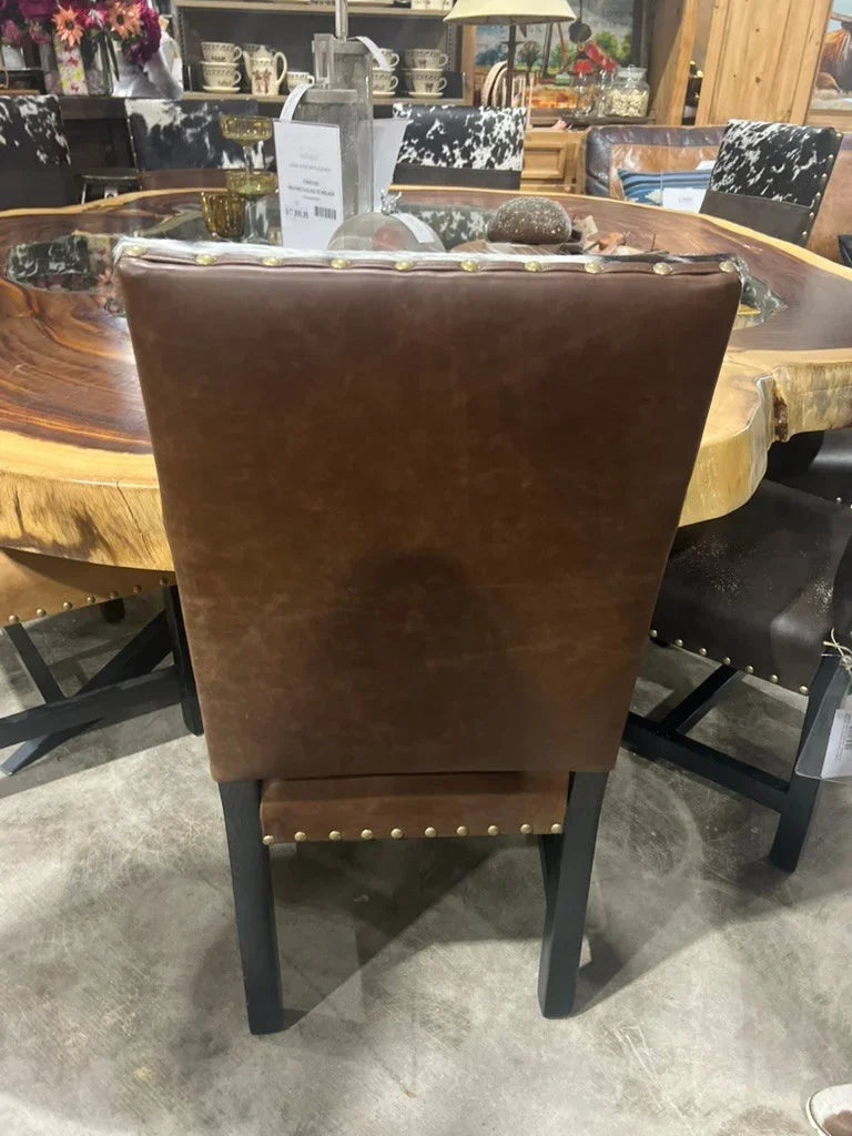 Back view of Brookes leather dining chair - Your Western Decor