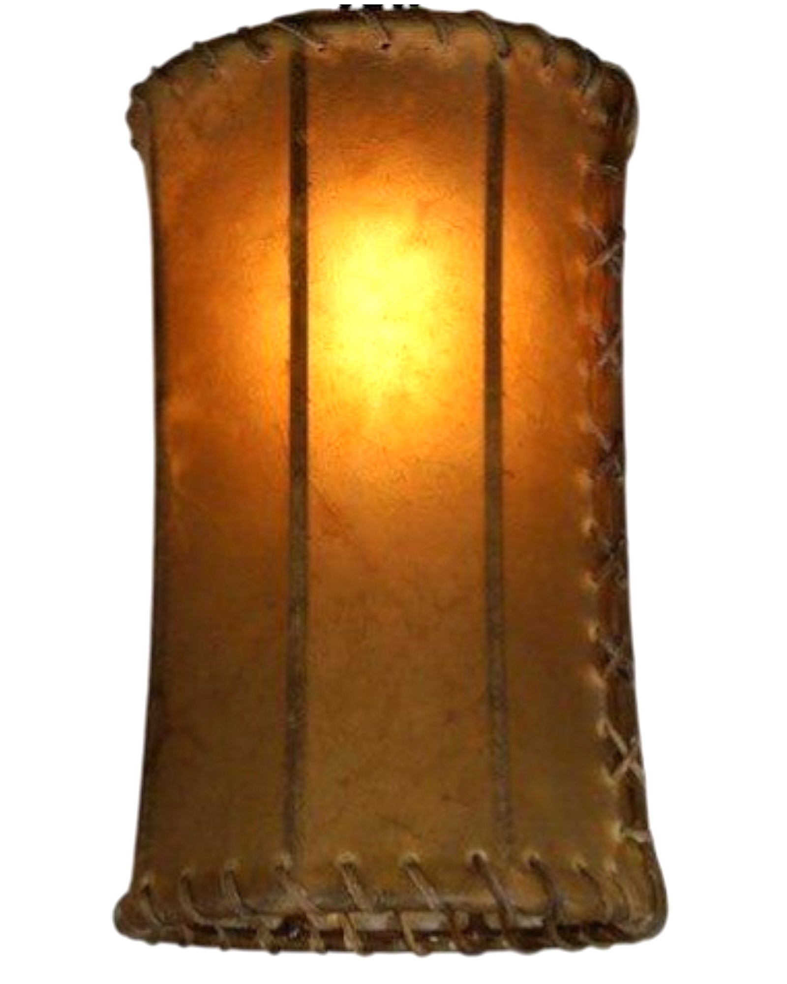 Brown rawhide 8" cylinder lamp shade
