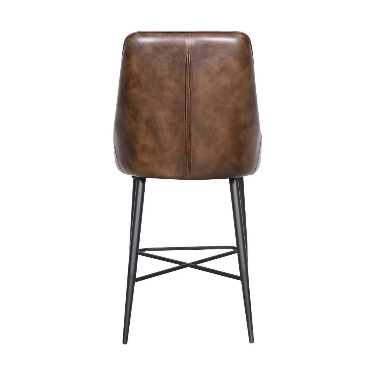 Antiqued Buffalo Leather Counter Chair back - Your Western Decor