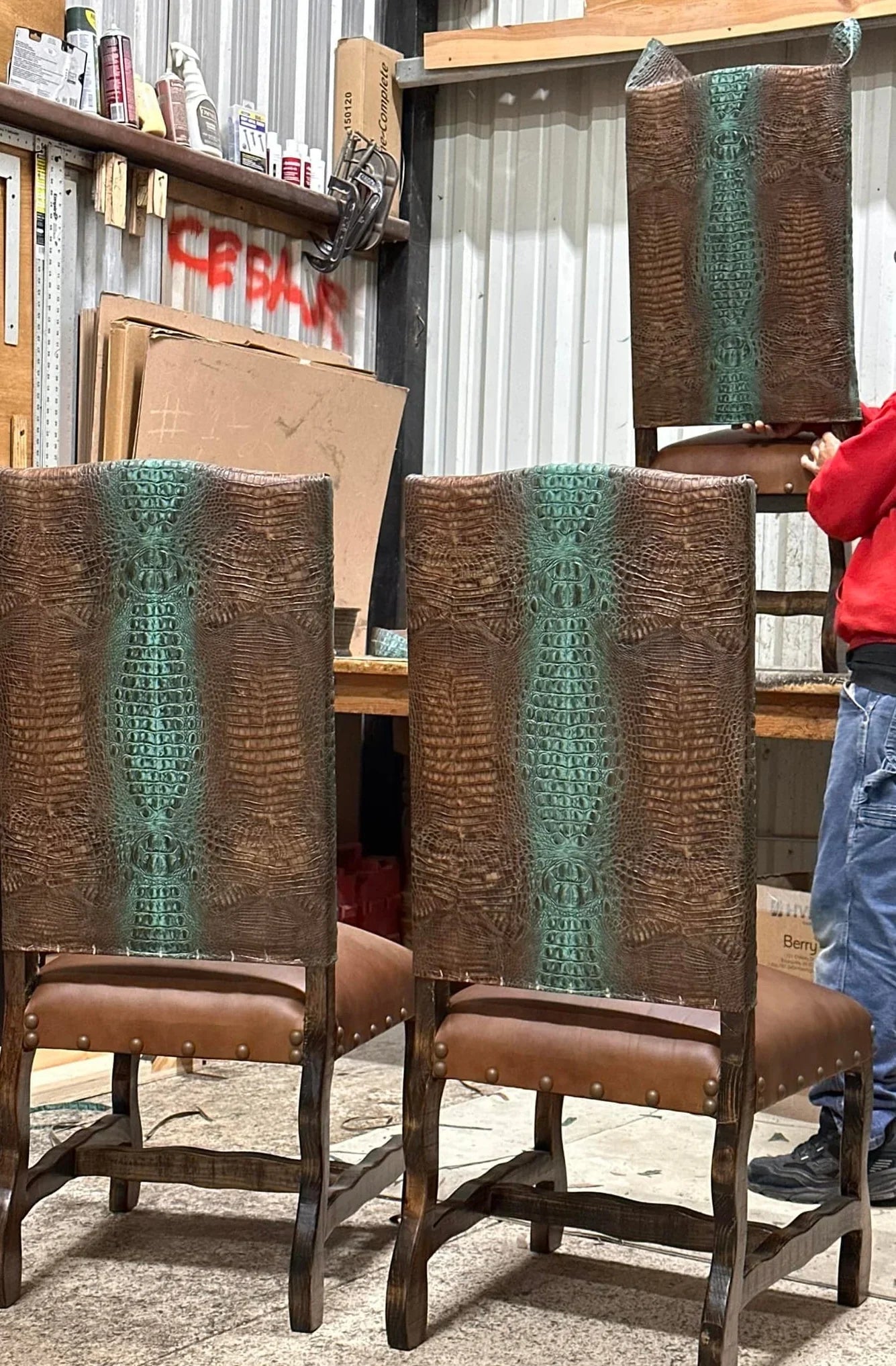 Upholstering Croc Bayou Leather Dining Chairs - Your Western Decor