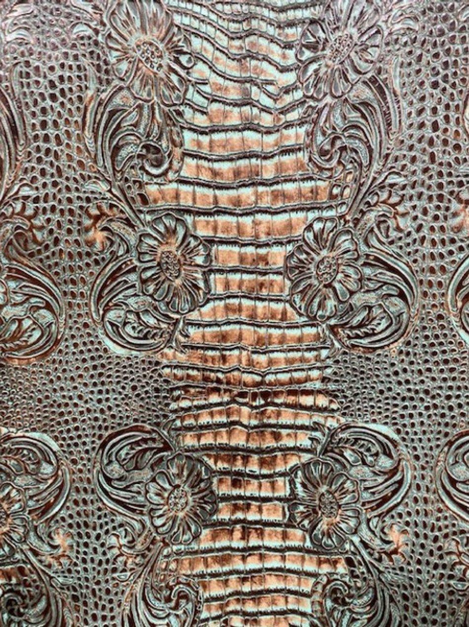 Butch Turquoise Embossed Upholstery Leather