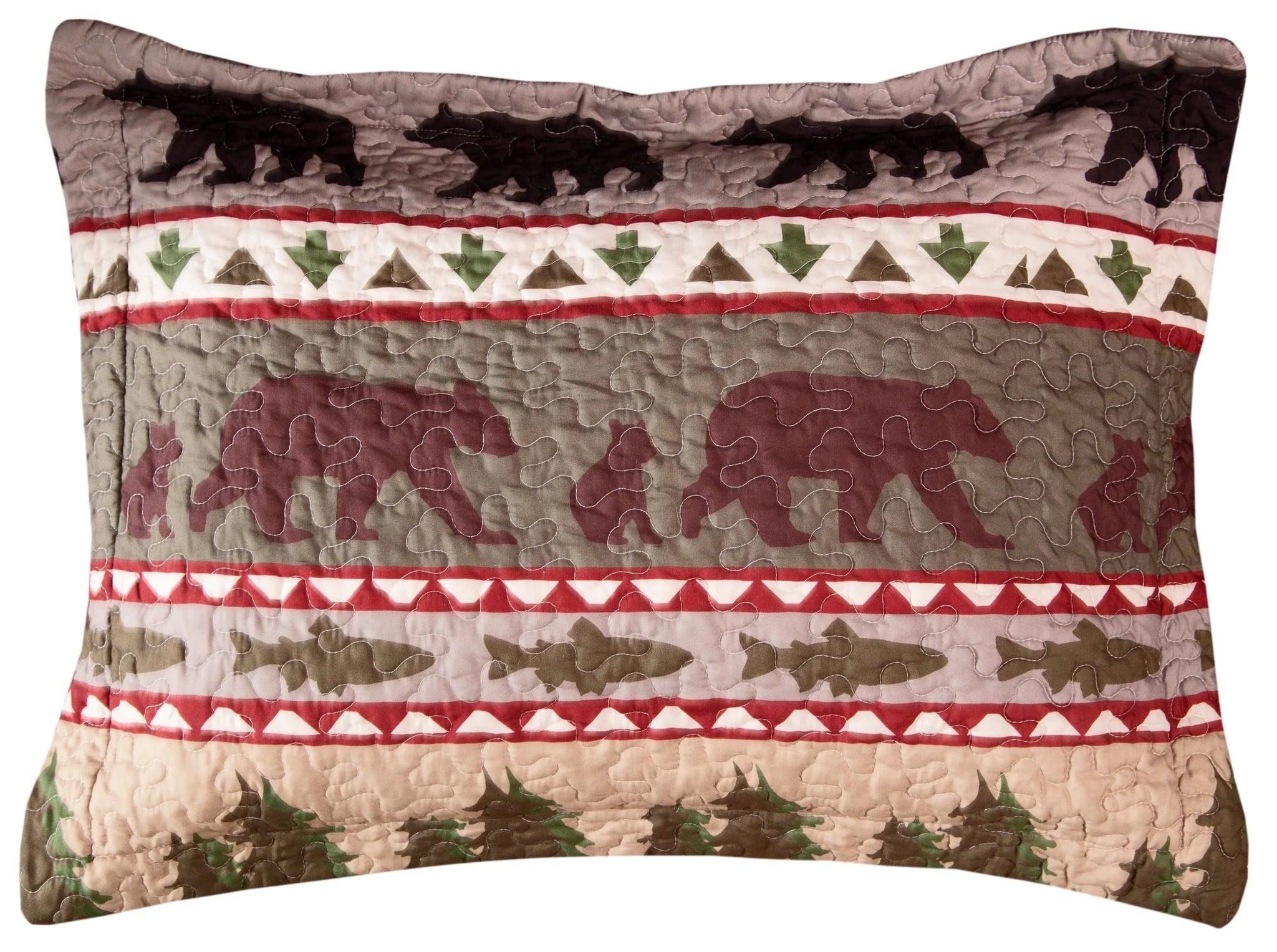 Rustic Cabin Bear Decorative Throw Pillow