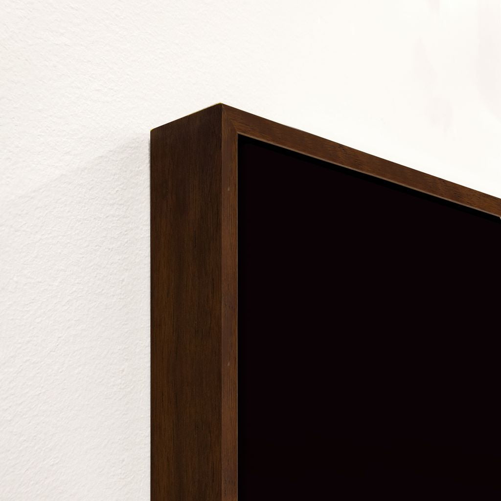 Close-up of a dark wooden frame corner on a white background - Your Western Decor
