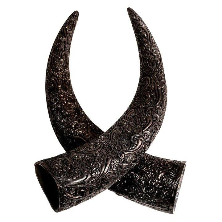 Hand carved steer horns - Your Western Decor