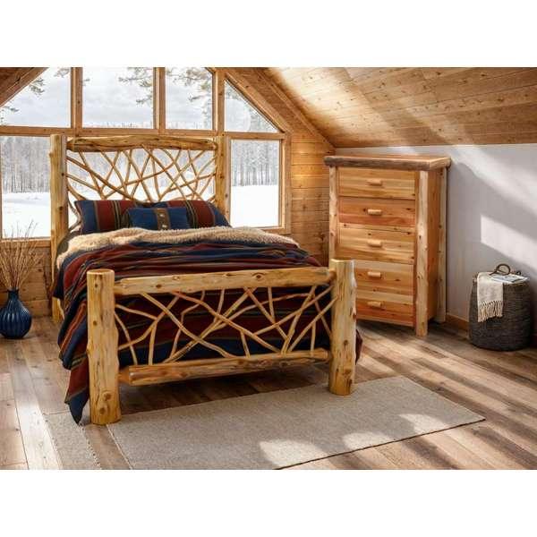 Premium natural Cedar log bedroom furniture made in the USA - Your Western Decor