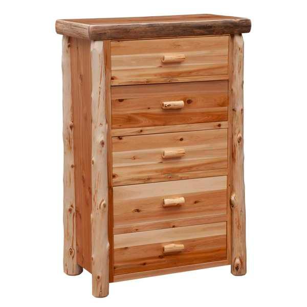 American made Premium Cedar Log Chest of Drawers w/ 5 drawers - Your Western Decor