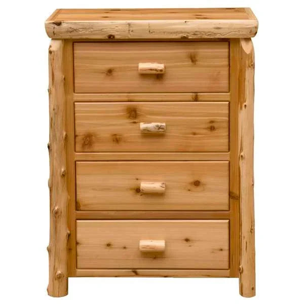 American made Premium Cedar Log Chest of Drawers w/ 4 drawers - Your Western Decor