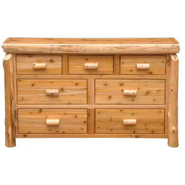 American made Cedar Log 7-drawer dresser - Your Western Decor