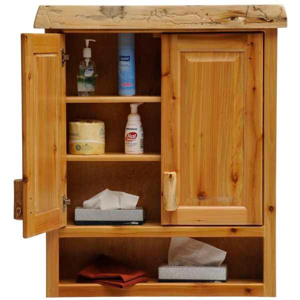 Wooden cabinet with shelves containing various items - Your Western Decor