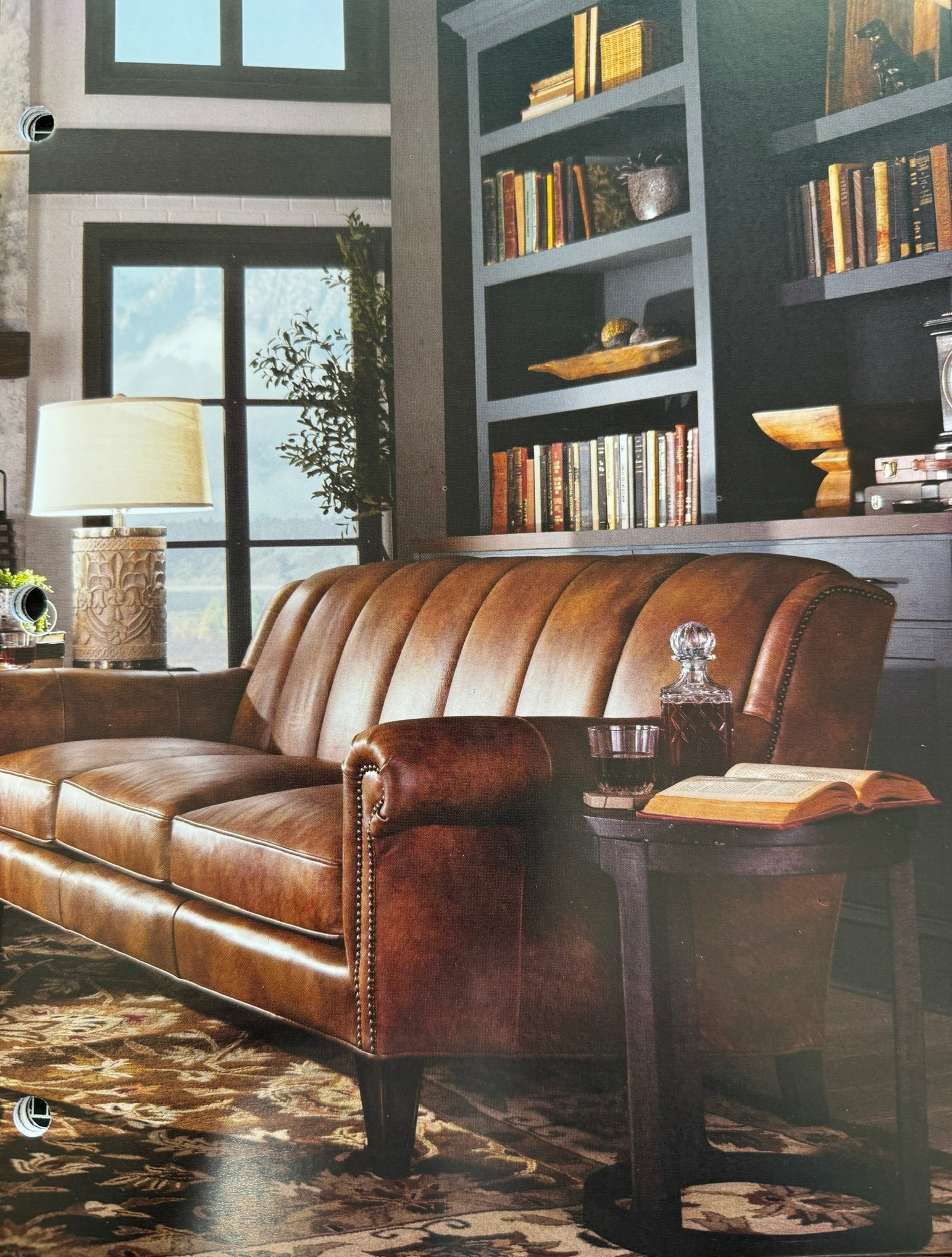 channel back leather sofa american made western leather couch