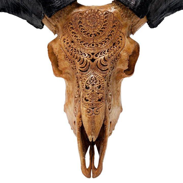 Detailed Chantilly carved ram skull - Your Western Decor