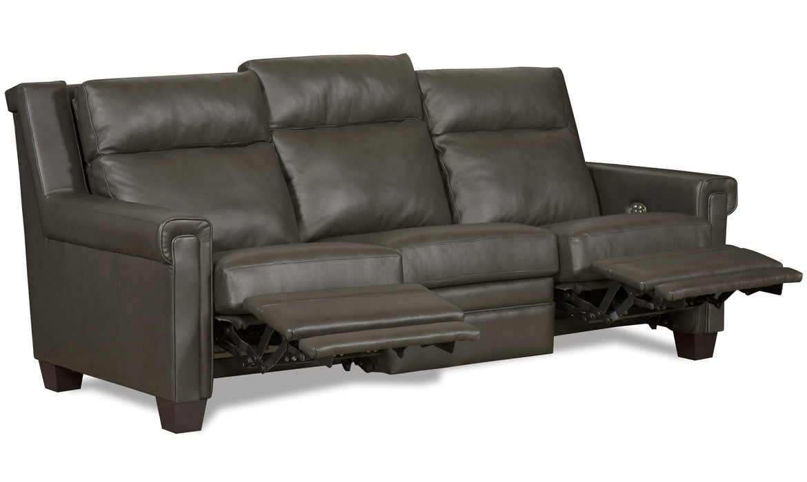 American made Black Canyon reclining leather sofa with optional articulating headrests