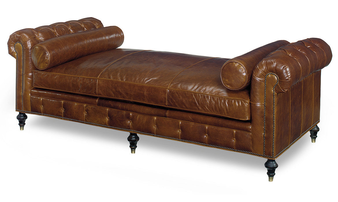 Chesterfield luxury leather daybed lounger - Your Western Decor