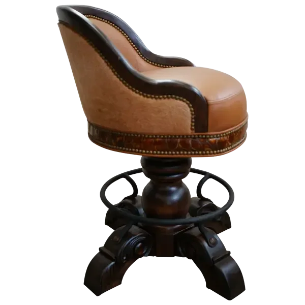 Handcrafted Leather Western Bar Stool - Your Western Decor
