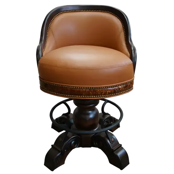 Handcrafted Leather Western Bar Stool - Your Western Decor