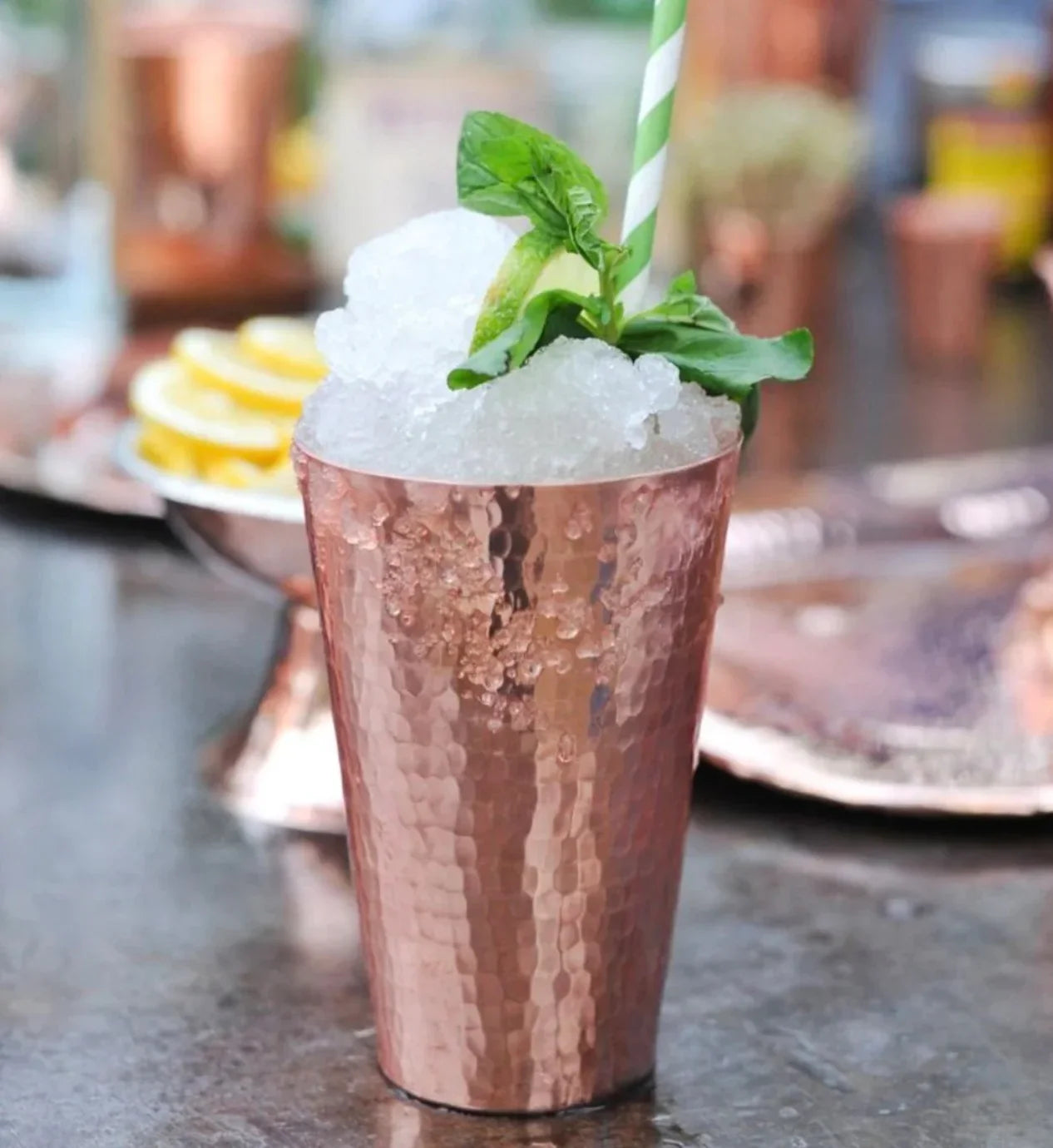 Hammered Copper Iced Tea Glass - Your Western Decor