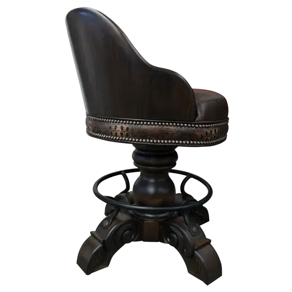 Handcrafted Leather Western Bar Stool - Your Western Decor
