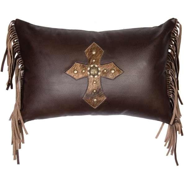 American made Decorative Handcrafted Cowhide Leather Western Accent Pillow - Your Wester Decor