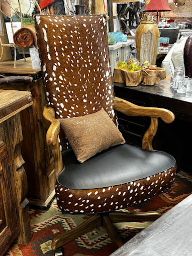 cowhide office chair western leather executive desk chair axis print brazilian cowhide