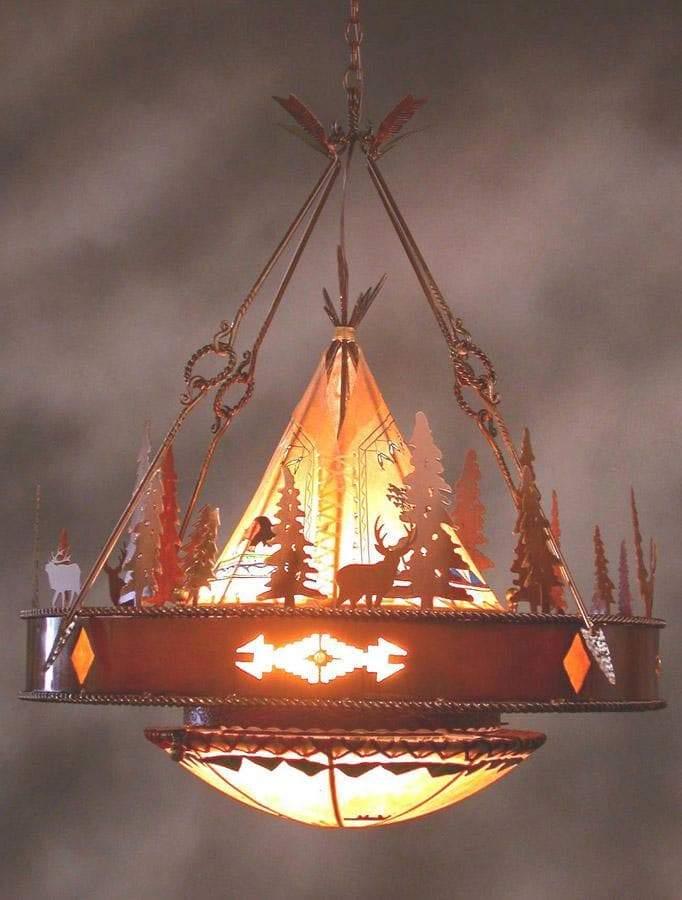 Coyote Valley rustic iron chandelier - Custom made in the USA - Your Western Decor, LLC