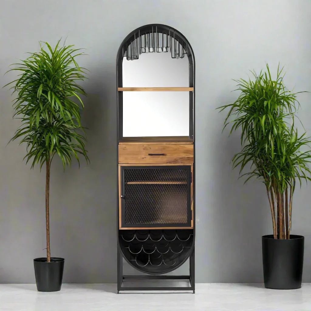 Creswell Industrial Bar and Wine Cabinet - Your Western Decor