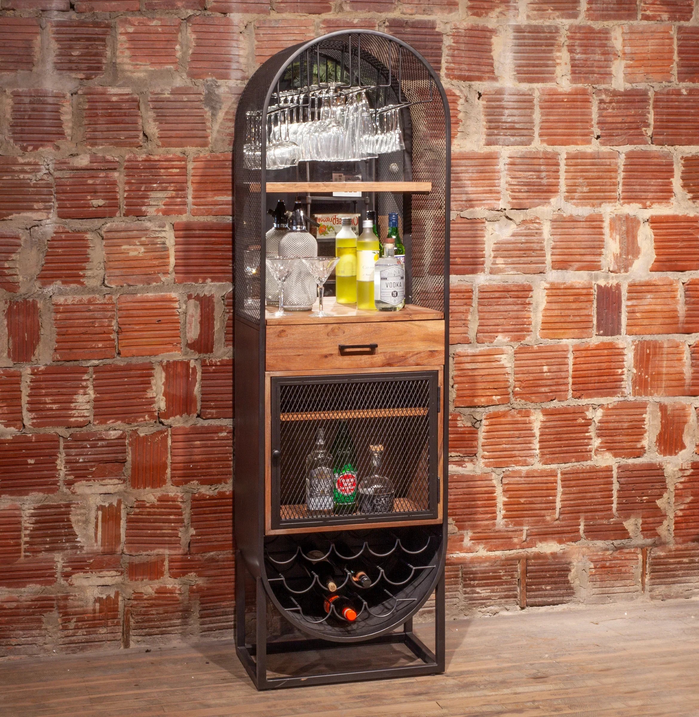 Tall oval Creswell Wine & Bar Cabinet - Your Western Decor