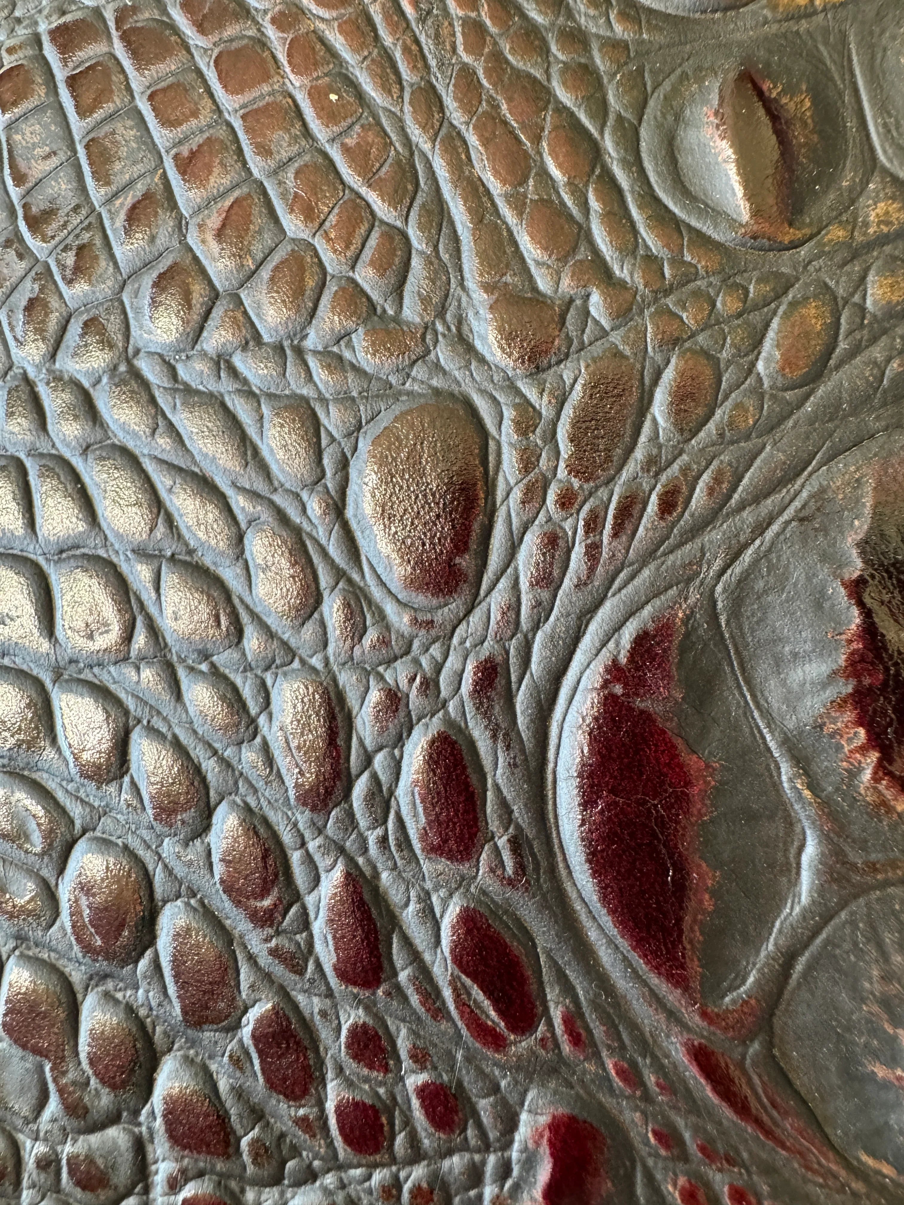 Croc embossed leather with hints of metallic - Your Western Decor