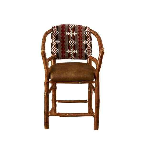 American made Custom Upholstered Hickory Bar & Counter Chairs - Your Western Decor