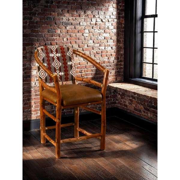 American made Custom Upholstered Hickory Bar & Counter Chairs - Your Western Decor