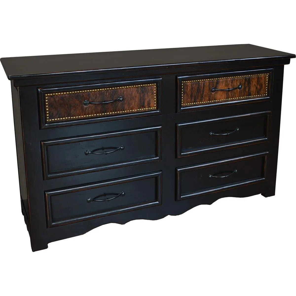 black rustic dresser With TV Stand And Six Drawers Elevate your bedroom with the bold elegance of our Lebec Rustic Extra Long Black 9 Drawer Dresser Rustic Farmhouse 6-Drawer Dresser, Dark
