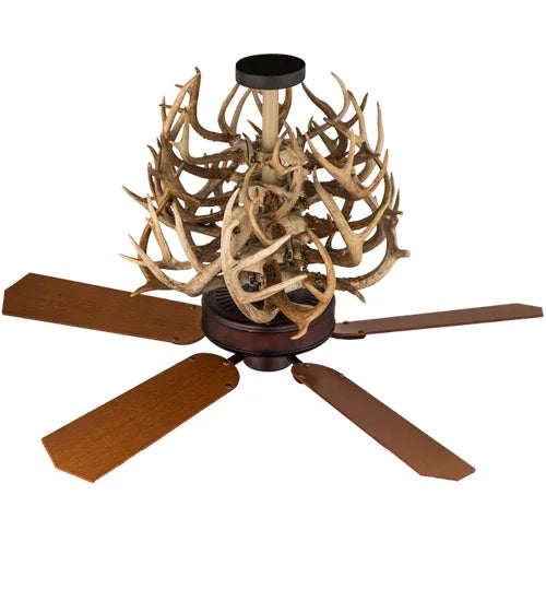 Custom crafted, American made Authentic Deer Antler Ceiling Fan - Your Western Decor