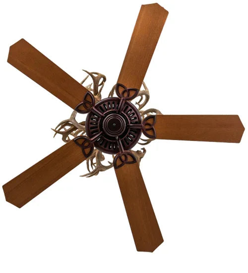 Custom crafted, American made Authentic Deer Antler Ceiling Fan - Your Western Decor