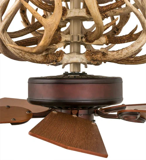 Custom crafted, American made Authentic Deer Antler Ceiling Fan - Your Western Decor