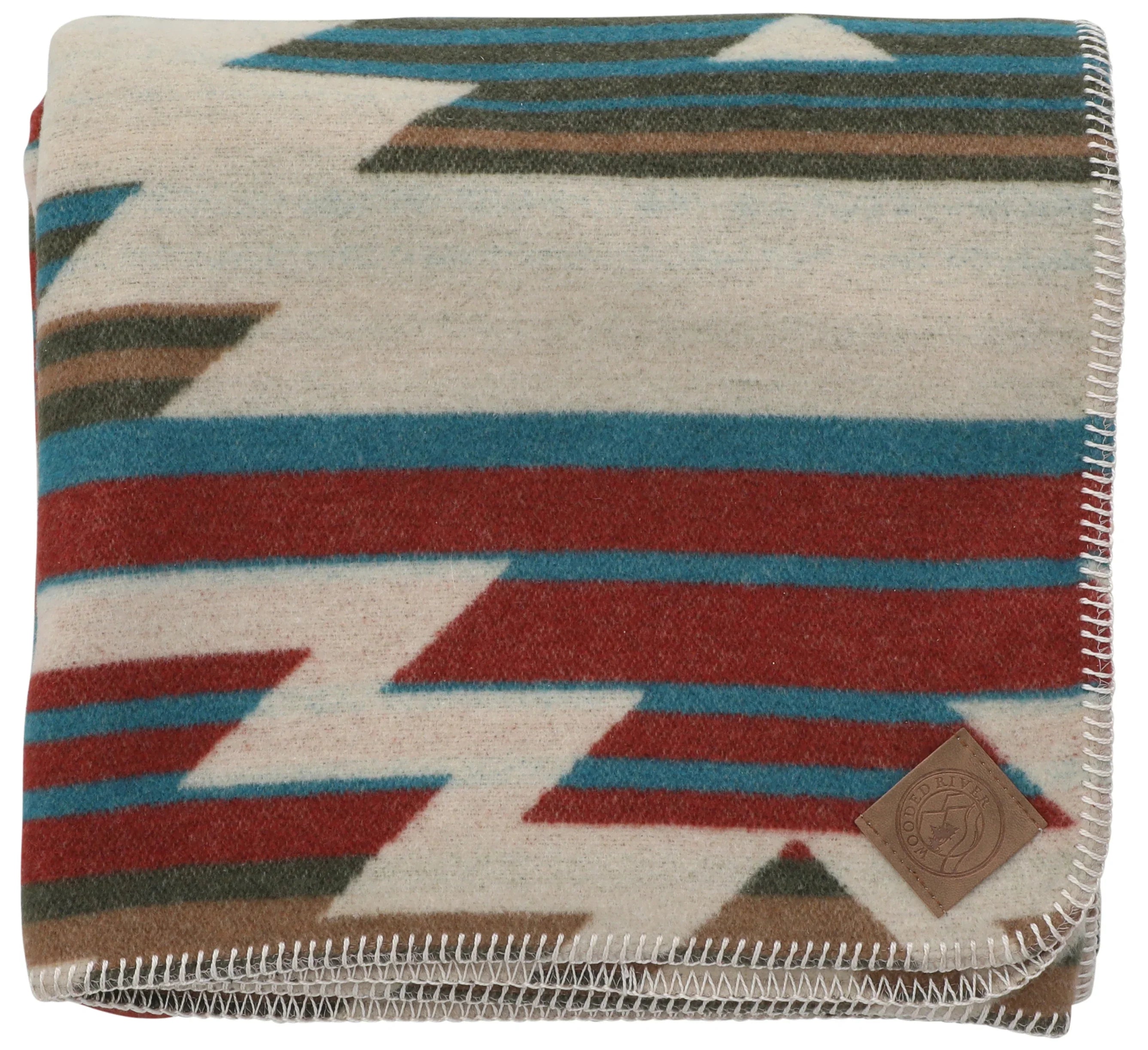 American made Desert Horizon Throw Blanket folded with geometric designs - Your Western Decor