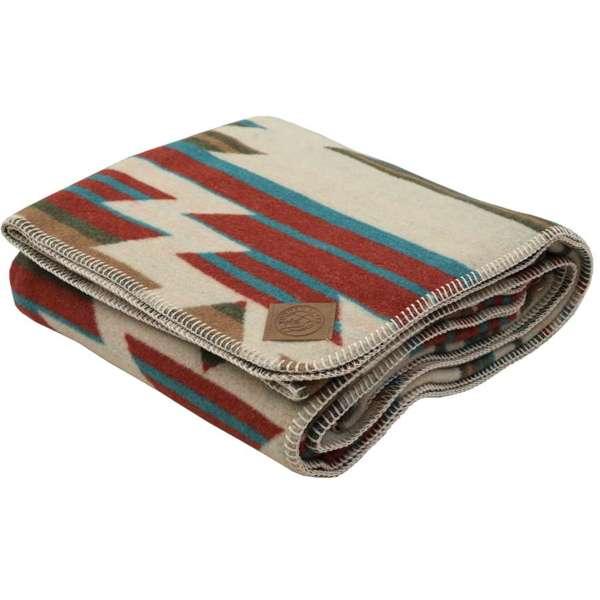 Folded Desert Horizon blanket with geometric pattern on a white background - Your Western Decor