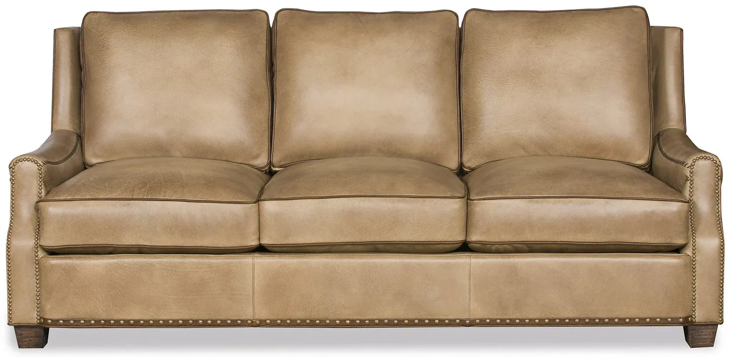 Front of Lakota leather sofa in Desert color - Your Western Decor
