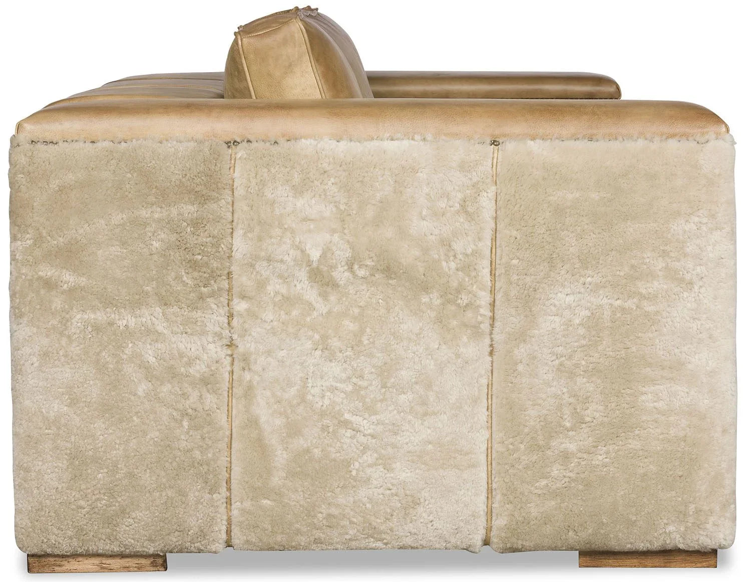 Sherpa detail on sofa end - Your Western Decor