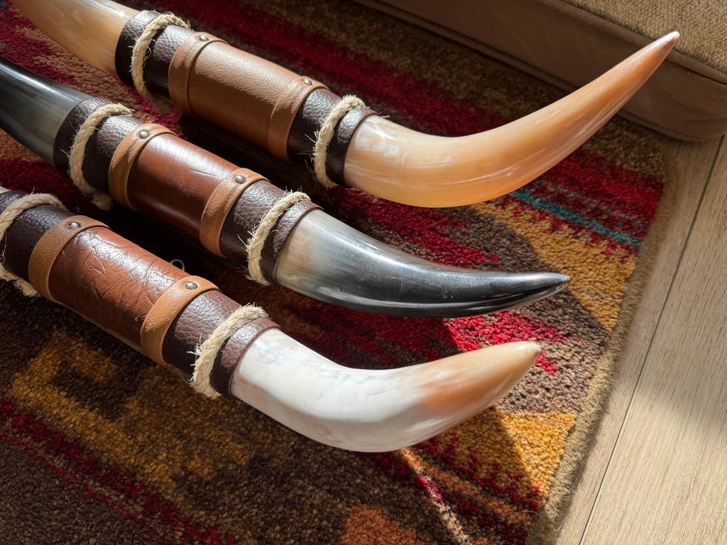 Detail of polished horn wall mounts