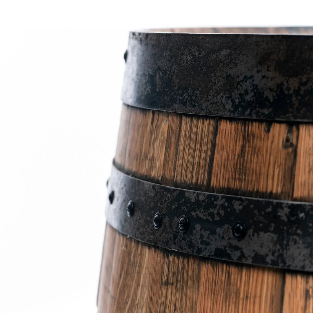 Half Whiskey Barrel Side Table handmade in the USA - Your Western Decor