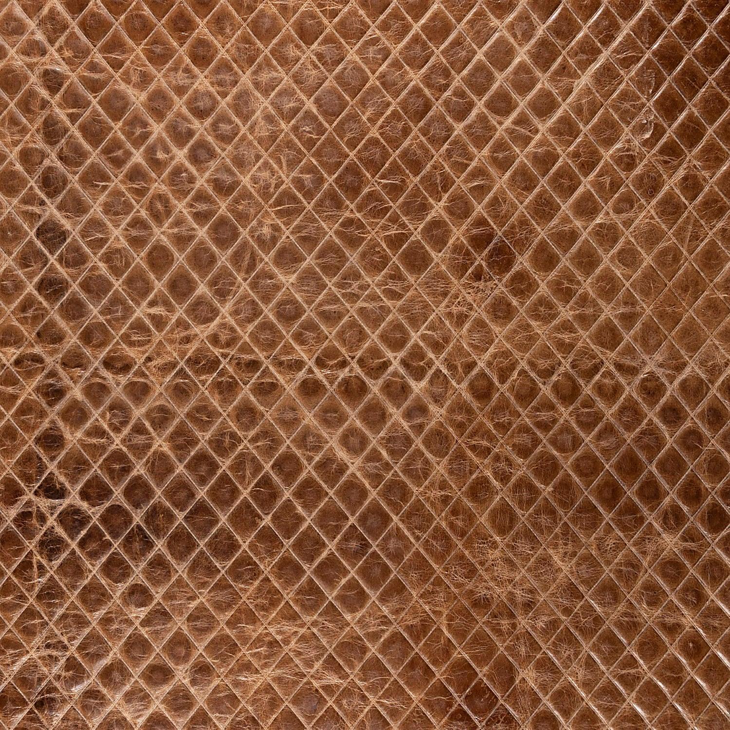 Brown diamond embossed leather for sofa accents - made in the USA