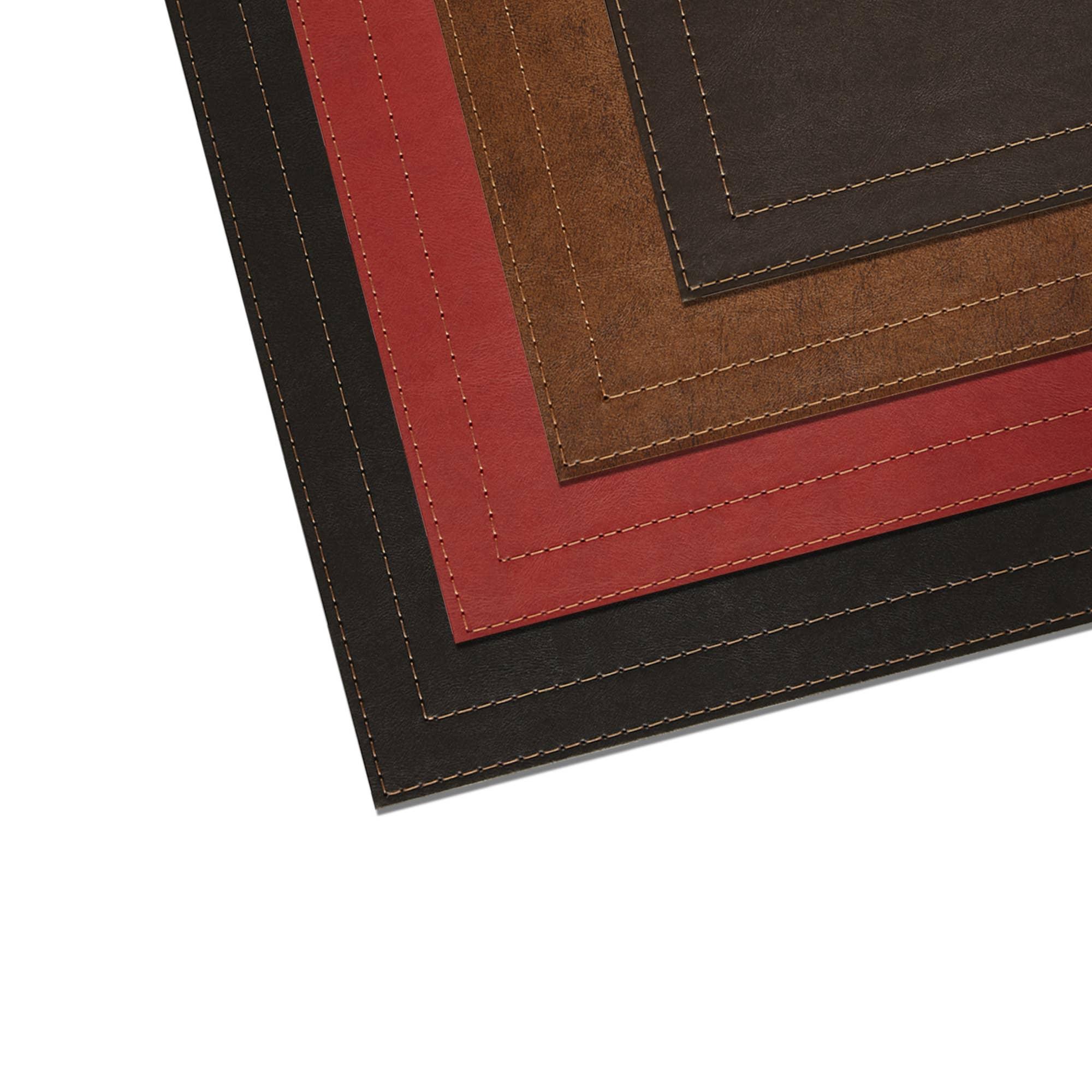 Seam detail on vegan leather placemats - Your Western Decor