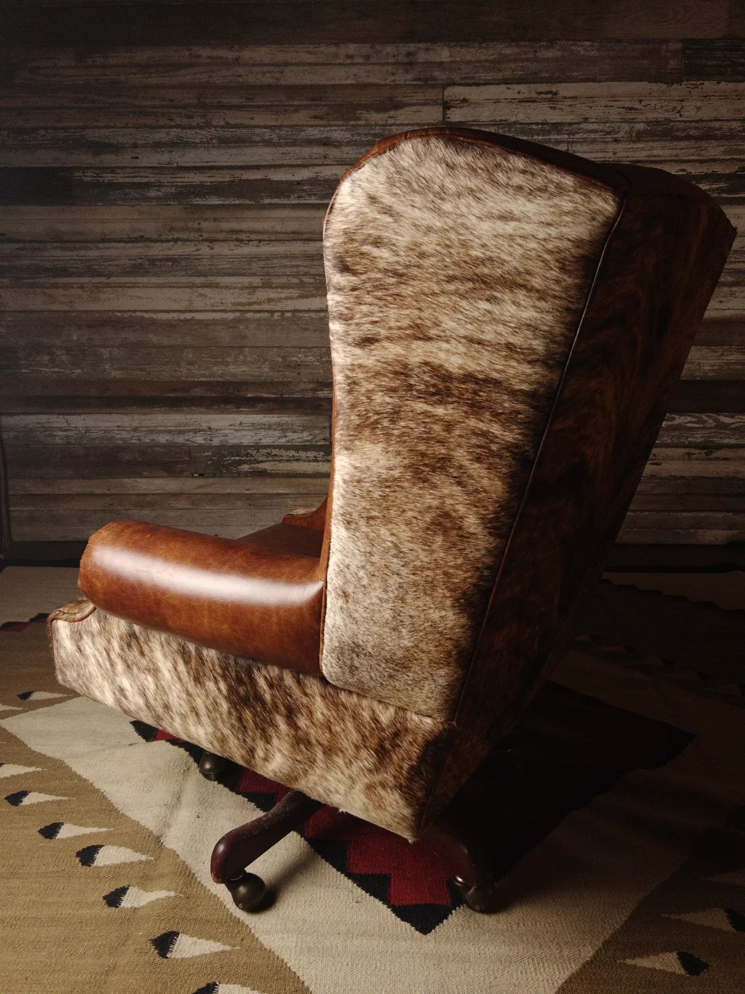 Duncan tufted leather and brindle cowhide executive office chair - Your Western Decor
