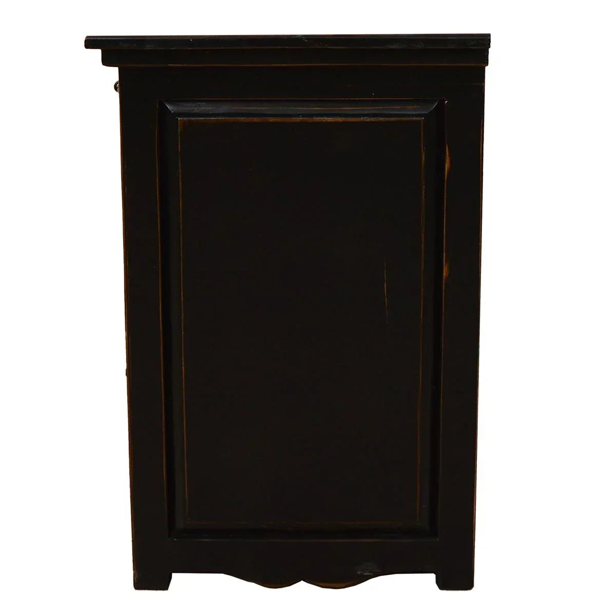Regal Ebony Black/White Cowhide Nightstand side