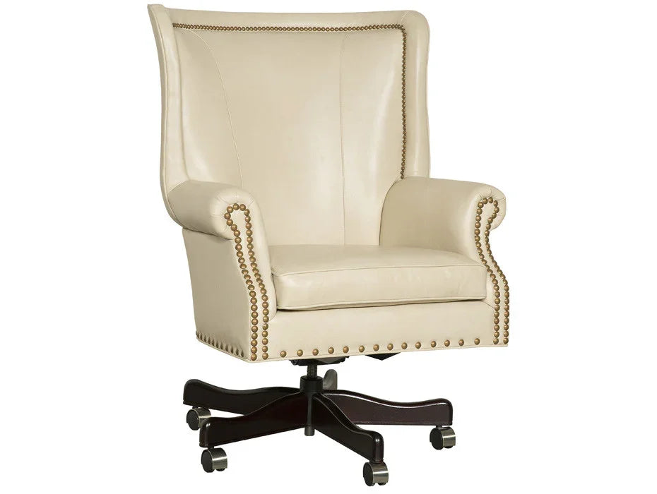 Ivory leather office chair made in the USA - Your Western Decor
