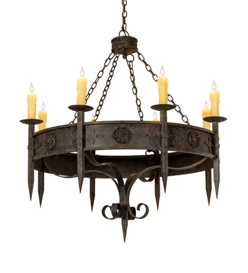 American made Rustic Floral Medallion Bobeche Chandelier - Your Western Decor