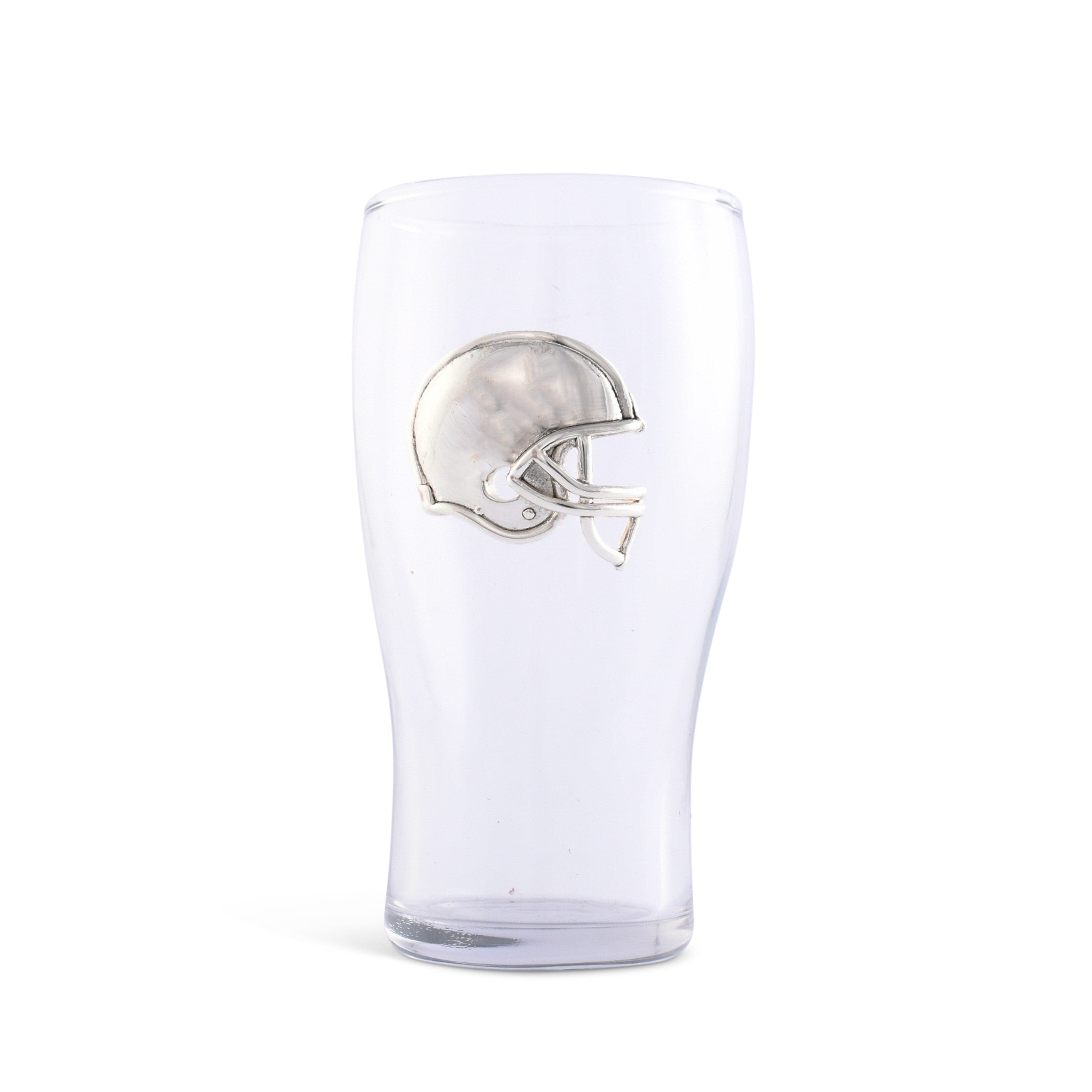 Clear glass with a silver football helmet emblem - Your Western Decor