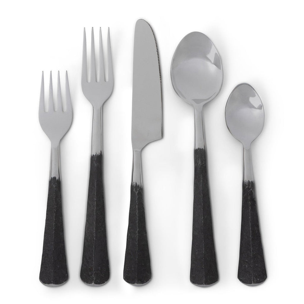 Forged black handled silverware set - Your Western Decor